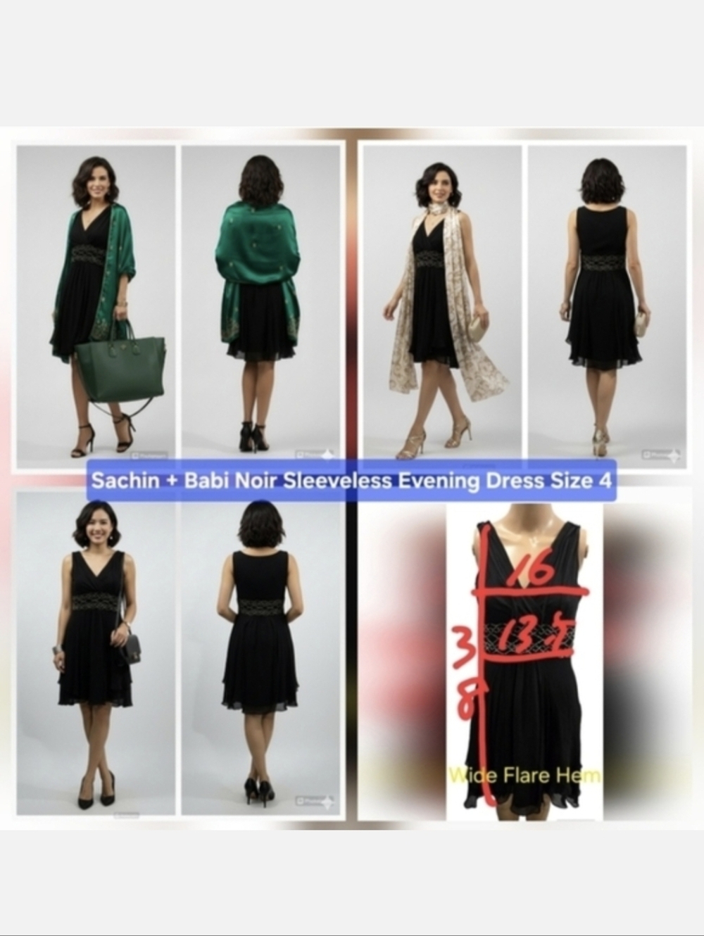 Sachin + Babi Noir Sleeveless Evening Dress Size 4